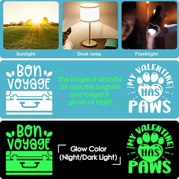 WRAPXPERT White Glow in the Dark Vinyl, Glow in the Dark Permanent Adhesive - Image 7