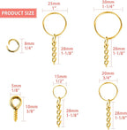 Key Ring with Chain, Shynek 360PCS Gold Keychain Rings with Jump Rings and - Image 5