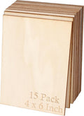 Blisstime 15PCS 4x6 Inch Wood Squares Unfinished Square Wood Pieces by Blisstime