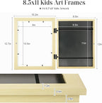 Kids Art Frames, 8.5x11 Front Opening Kids Artwork Frames Changeable, Apricot - Image 4