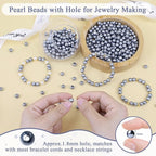 DUQGUHO Gray Pearl Beads for Crafts 6mm Plastic Pearl Beads - Image 4