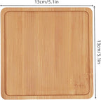 4PCS Mosaic Bamboo Coasters for Crafts, Blank Base Trays, Drinking Cup Coaster - Image 2