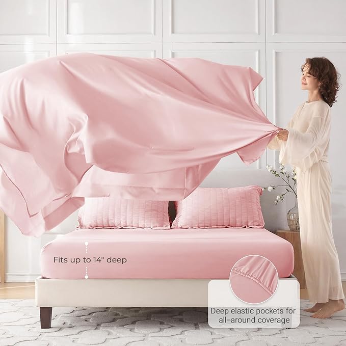 MUXHOMO 7 Pieces California King Comforter Set, Seersucker Bed in a Bag Cal - Image 3