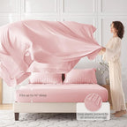 MUXHOMO 7 Pieces California King Comforter Set, Seersucker Bed in a Bag Cal - Image 3