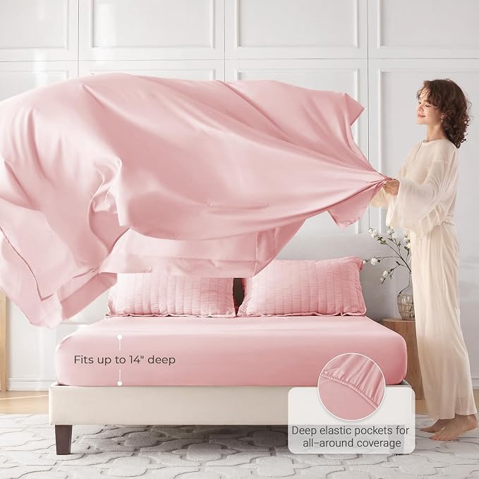 MUXHOMO 5 Pieces Twin Comforter Set, Seersucker Bed in a Bag Twin Size - Image 3