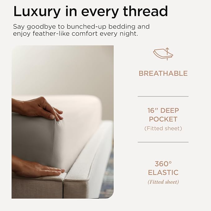 Threadmill Queen Sheet Set | 800 Thread Count Queen Bed Sheets - Image 4