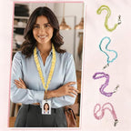 4PCS Stretchy Scrunchie Badge Lanyards - Image 4