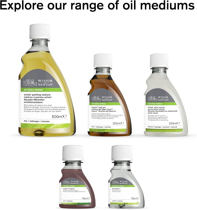 Winsor & Newton Refined Linseed Oil, 250ml Bottle - Image 7
