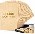 Juexica 48 Pcs 12" X 20"x 1/8" Basswood Craft Sheets 3mm Plywood Board Wood by Juexica