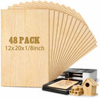 Juexica 48 Pcs 12" X 20"x 1/8" Basswood Craft Sheets 3mm Plywood Board Wood by Juexica