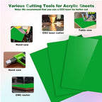 Adrattnay Green Acrylic Sheets 1/8" Thick, - Image 5