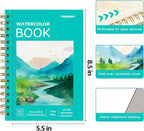 Watercolor Paper Pad, 5.5"x8.5" Water Color Paper, 140lb/300gsm Artist Painting - Image 2