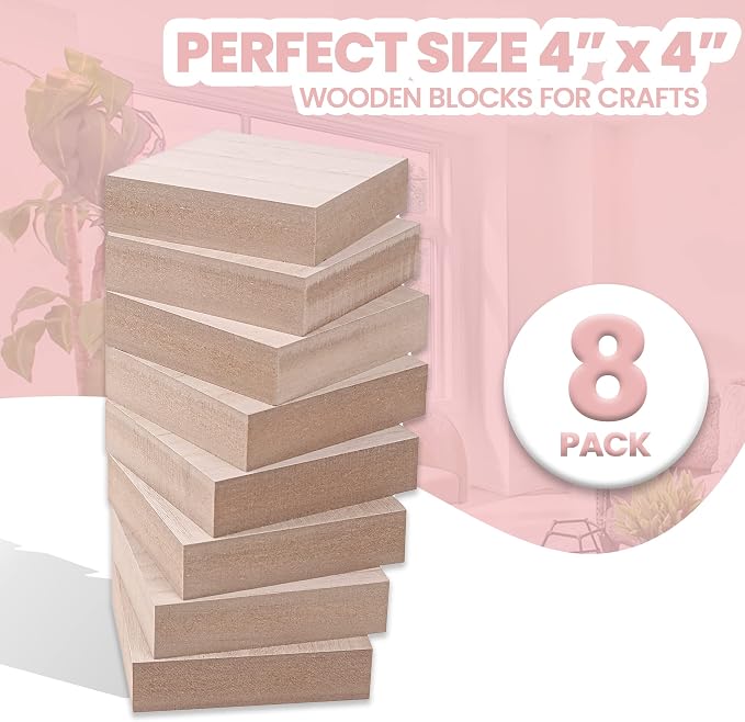 - 4” x 4” Wooden Blocks for Crafts - Image 7
