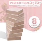 - 4” x 4” Wooden Blocks for Crafts - Image 7