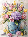Stamped Cross Stitch Kits for Adults Beginner, Flower Counted Cross Stitch Kits by Unknown
