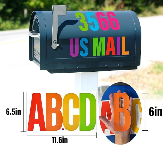 Letter Stickers, Mailbox Numbers, 6 Inch Waterproof Vinyl Alphabet | 6 Inch - Image 3