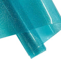 ONEART | Turquoise Transparent Glitter Vinyl Roll, 0.7 mm Solid Clear PVC Jelly by ONEART