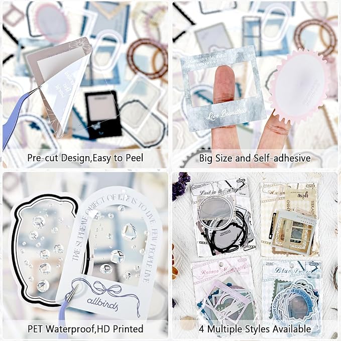 120Pcs PET Decorative Frames Stickers - Image 3
