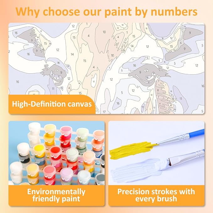 Framed Paint by Numbers Kit for Adults - Image 5