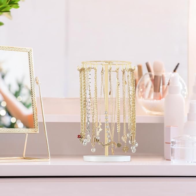 Mkono Necklace Holder Metal Jewelry Display Stand Necklace Organizer - Image 4
