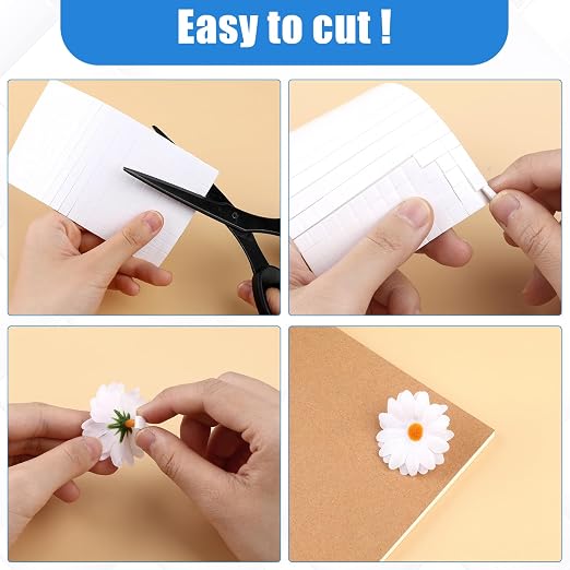 Lusofie 1320Pcs Square Foam Sided Adhesive Sticker Set 3D Pop White 2-Side Foam - Image 4