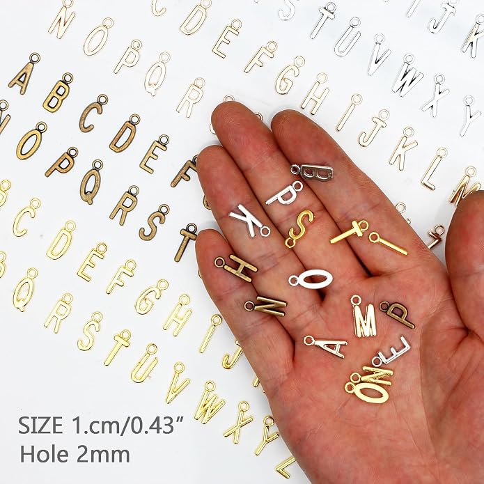 stino 200Pcs A-Z Metal Letter Charms - Image 3