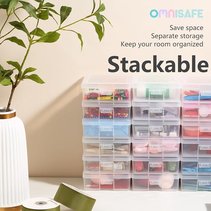 18 Pack Small Plastic Hobby Art Craft Organizer, Storage Containers | Stackable - Image 3