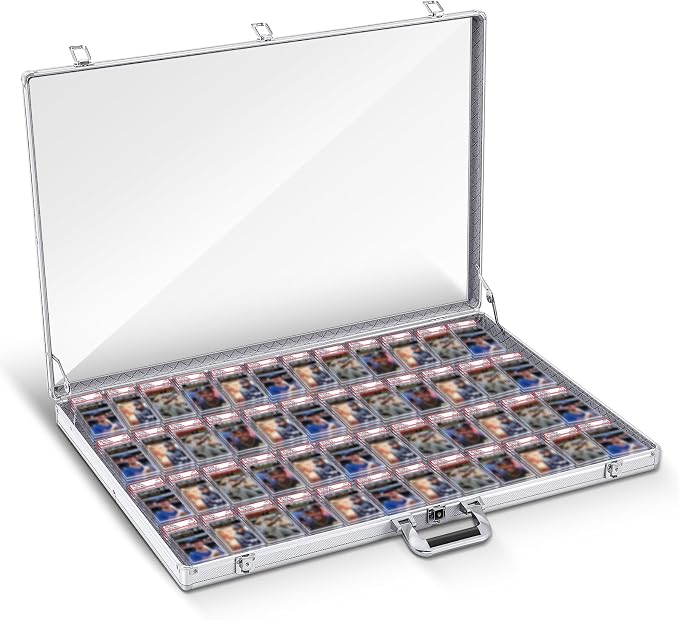 Trade Show Display Case Table Top Portable Aluminum Sports Card Display Case by Memorywuu