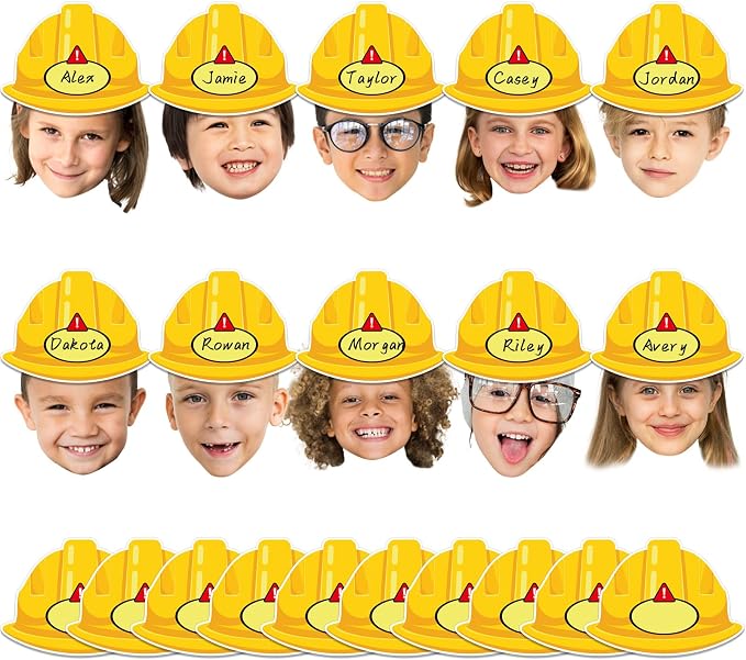 160Pcs Construction Helmet Cutouts Back to School Bulletin Board Decoration Set by gisgfim
