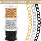 Jishi 16ft Aluminium Curb Chain Roll, Thick Twisted Chain Links, Jewelry Making - Image 7