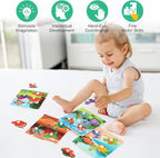 Wooden Peg Puzzles for Toddlers 1-3, Kids Educational Preschool Peg Puzzle Toy - Image 7
