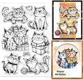 GLOBLELAND Cartoon Gift Cat Clear Stamps Yarn Cat Clear Stamps Pet Cat Silicone by GLOBLELAND