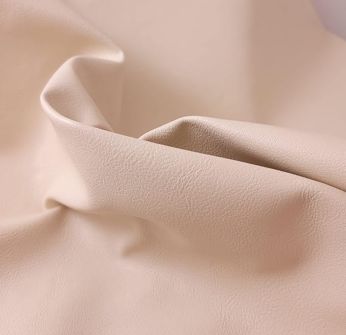 NAT Leathers | Cream Nude Beige OffWhite Soft Faux Vegan Leather PU | 1 Yard - Image 6