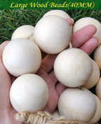 TBFYS 1.6IN Wood Beads for Crafts, Extra Large Wooden Balls Bead Unfinished - Image 6