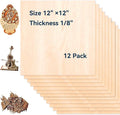 12 Pack Basswood Sheets for Crafts-12 x 12 x 1/8 Inch- 3mm Thick Plywood Sheets by XNEONLab