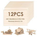 Balsa Wood Craft Sheets for DIY Projects, 12 Pieces, Natural Color by MFCGHXR