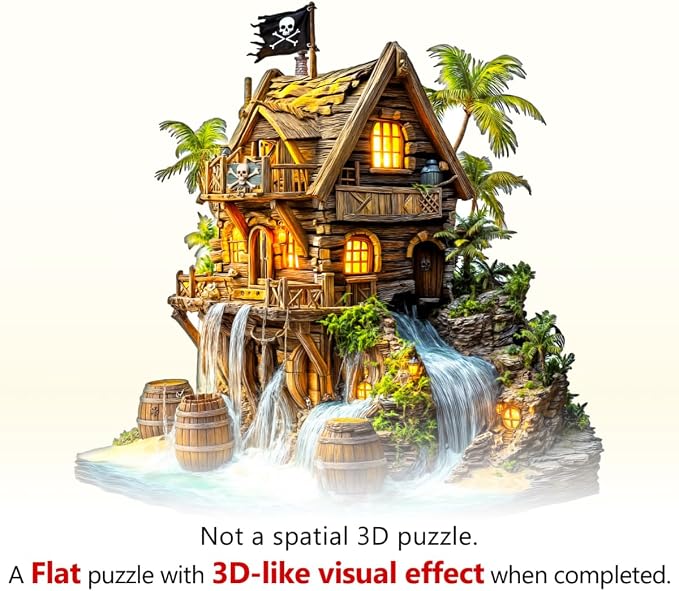 Wooden Puzzles for Adults, Pirate Cabin Wooden Puzzles 210 Pieces, Unique - Image 7