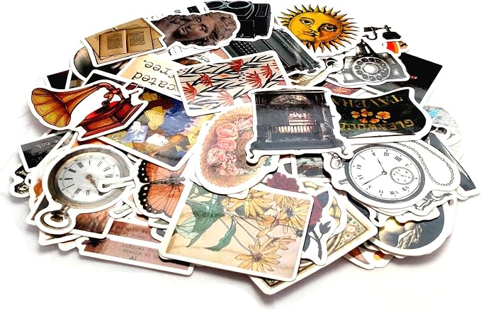 100 Pcs Aesthetic Vintage Vinyl Stickers - Image 2
