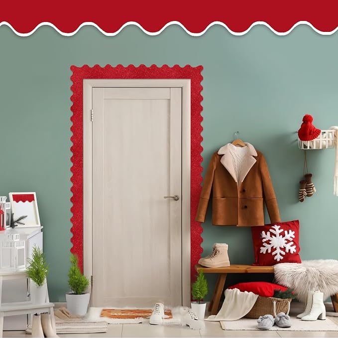 70Ft Shine Red Bulletin Board Border，Scalloped Poster Boards Decorations Trim - Image 7