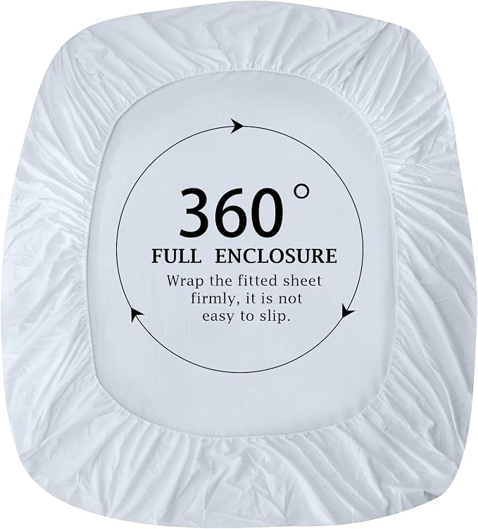 FreshCulture Pure Cotton Fitted Sheets Twin XL Size, 300 Thread Count Percale - Image 4