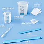 Silicone Resin Measuring Cups Tool Kit- Nicpro 250 & 100 ml Measure Cups - Image 2
