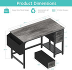 Lufeiya Computer Desk with Fabric Drawers, 40 Inch Gaming Desk - Image 3