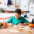 24 PCS Unfinished Wooden Halloween Crafts, Pumpkin Ghost Shaped Hanging - Image 5