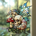 Boho Skeleton Mushroom Acrylic Suncatcher Stained Glass Effect Window Car by AVAGAN