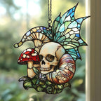 Boho Skeleton Mushroom Acrylic Suncatcher Stained Glass Effect Window Car by AVAGAN