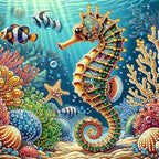 ZQEATRY Seahorse Coral Reef Special Shape Diamond Art Kits by ZQEATRY