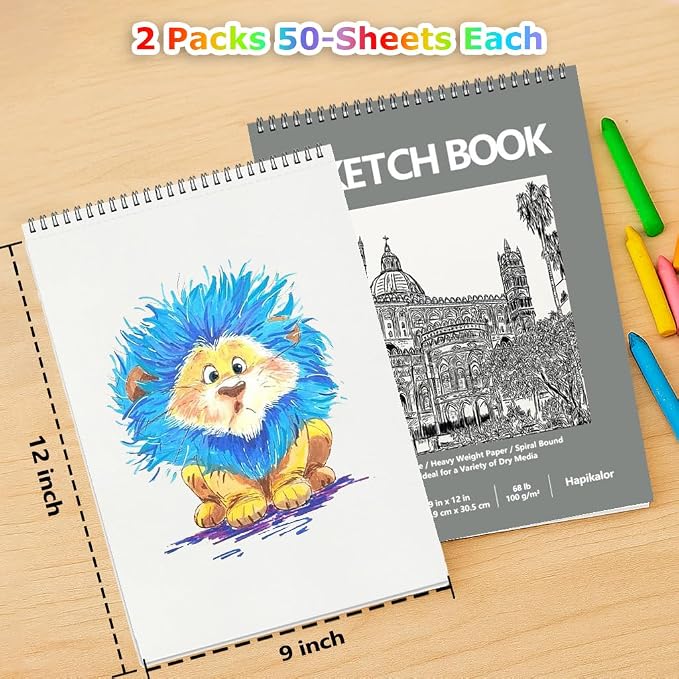 9" x 12" Sketch Book, Acid Free Artist Drawing Book Paper, Art Supplies - Image 3