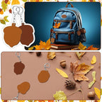 RattanView 24 Pcs Acorn Craft Color Your Own Keychains DIY Craft Wooden Blank - Image 5
