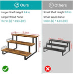 ELITEROO 3 Tier Wooden Display Riser Stand, Portable Products Display Shelf - Image 2