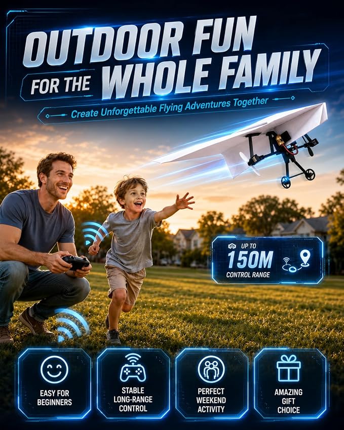 Rc Paper Airplane Motor Kit DIY Model Airplanes Launcher Construction Set - Image 5
